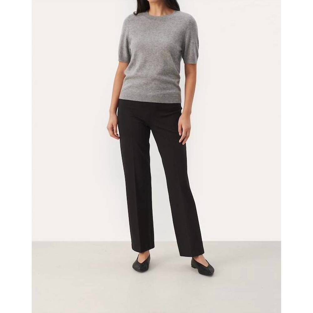 NEW PART TWO everlotta short sleeve cashmere sweater in grey melange